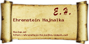 Ehrenstein Hajnalka névjegykártya